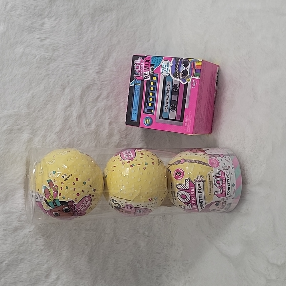 L.O.L. Surprise Confetti Pop 3-Pack and  L.O.L. Surprise Remix Pets Bundle
